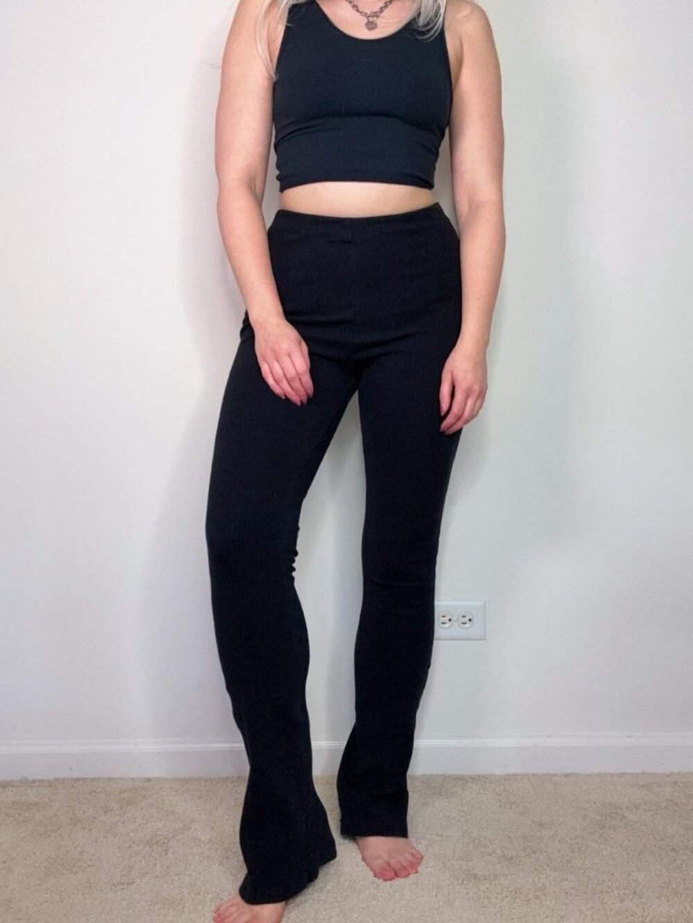 Tiger Mist Ribbed Flare Pants - Picture 2 of 6